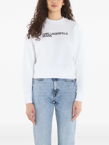 Hanorac Karl Lagerfeld Jeans cu imagine alb