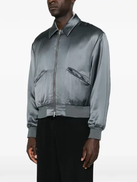 Geacă bomber Second/layer din satin gri