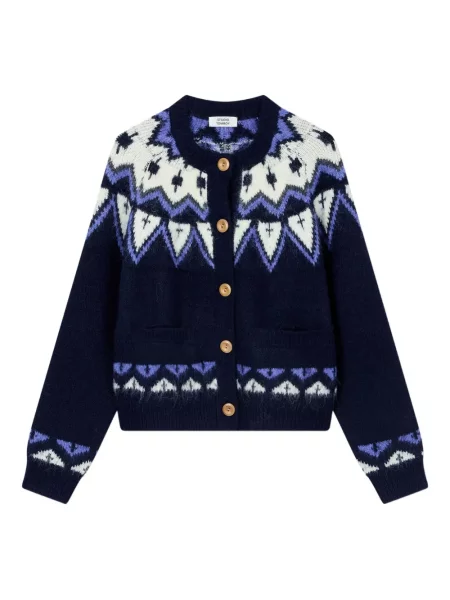 Cardigan Studio Tomboy cu decolteu rotund albastru