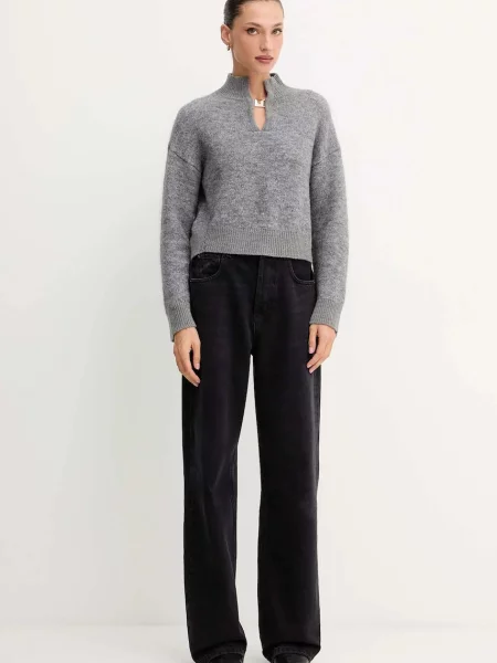 Вовняний светр Simona Corsellini півгольф сірий