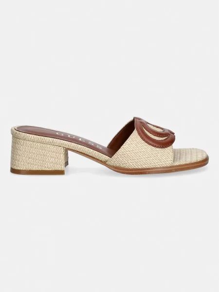 Pantofi Guess cu toc gros bej