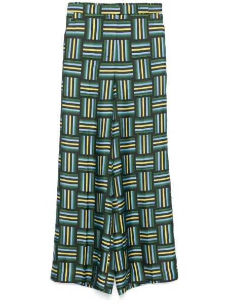 Pantaloni Dorothee Schumacher de mătase cu imagine albastru