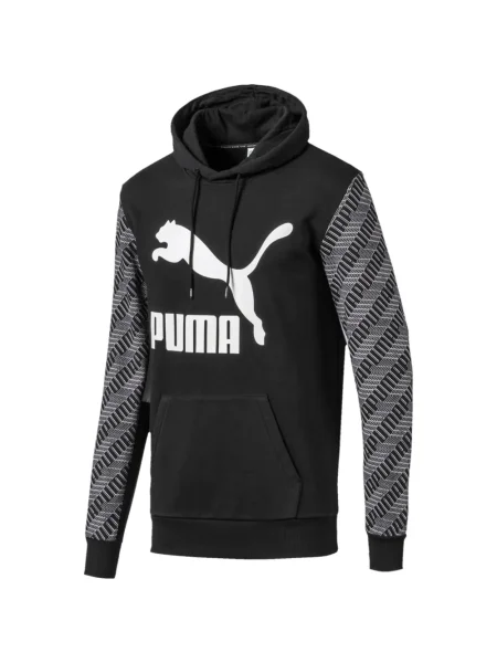 Hanorac cu glugă Puma cu imagine negru