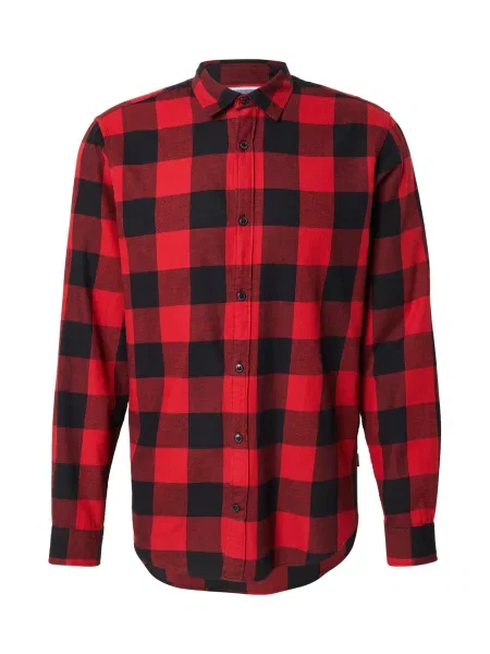 JACK & JONES Košile Gingham krvavě červená černá