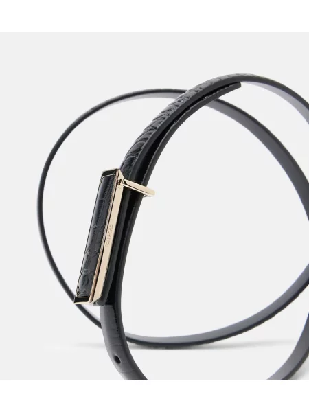 Cu centură curea Tom Ford din piele de lac negru