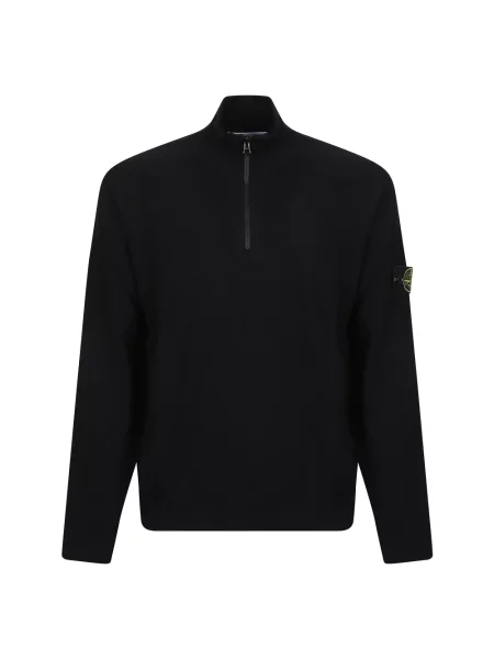 Sweter z golfem Stone Island z kamieniami czarny
