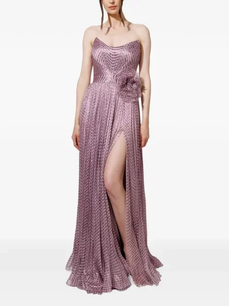 Rochie maxi Iris Serban cu buline roz