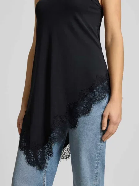 Top Gina Tricot koronkowy na ramiączkach czarny