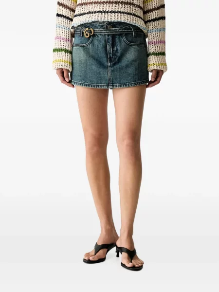 Cu centură pantaloni scurți din denim Miss Sixty albastru