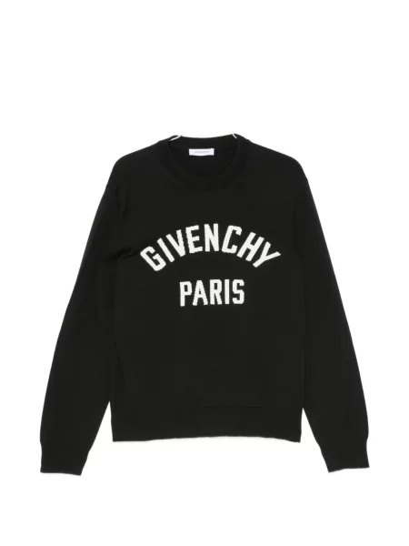 Pulover Givenchy cu decolteu rotund cu autograf negru
