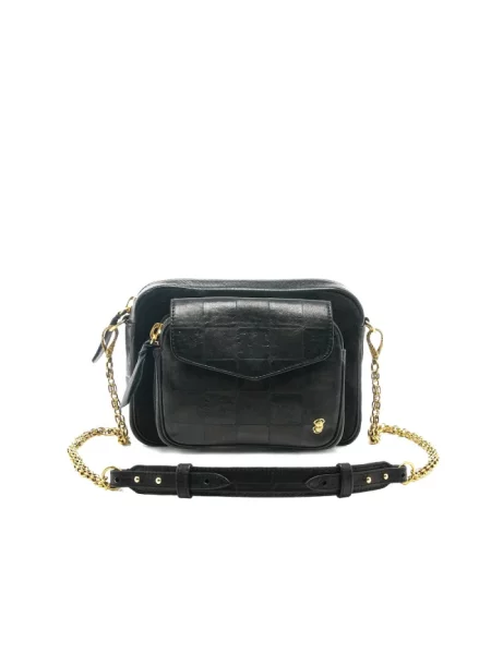 Torebka crossbody Claris Virot skórzana czarna