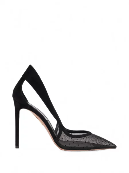 Pantofi cu toc Aquazzura din piele de căprioară negru