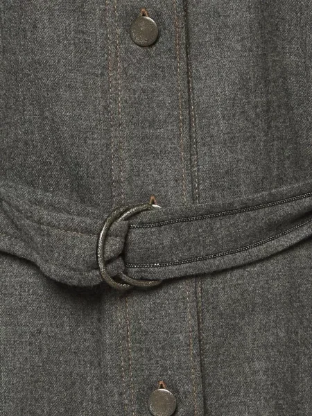 Cu centură rochie tip cămașă Brunello Cucinelli gri