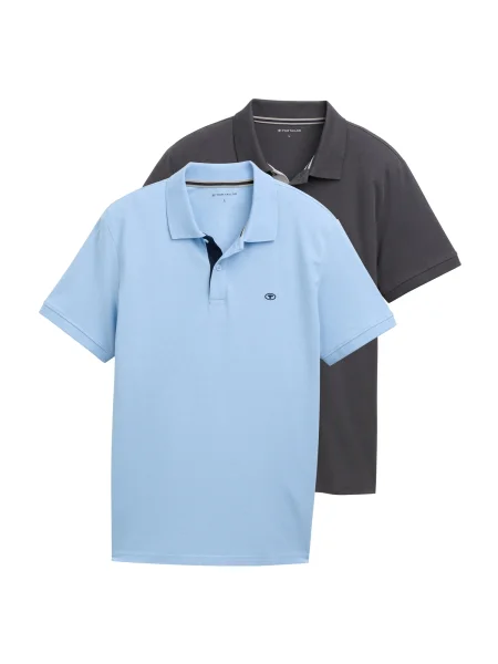 TOM TAILOR Tricou albastru deschis / metalic gri