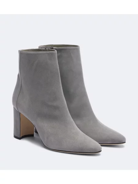 Cizme scurte Manolo Blahnik din piele de căprioară gri