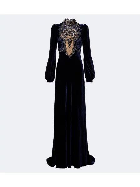 Rochie Costarellos de catifea albastru