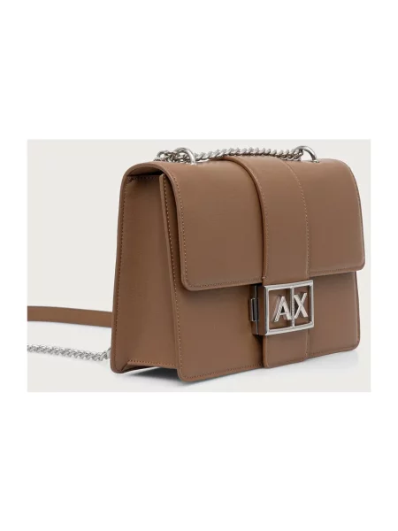 Armani Exchange torebka crossbody z imitacji skóry brązowa