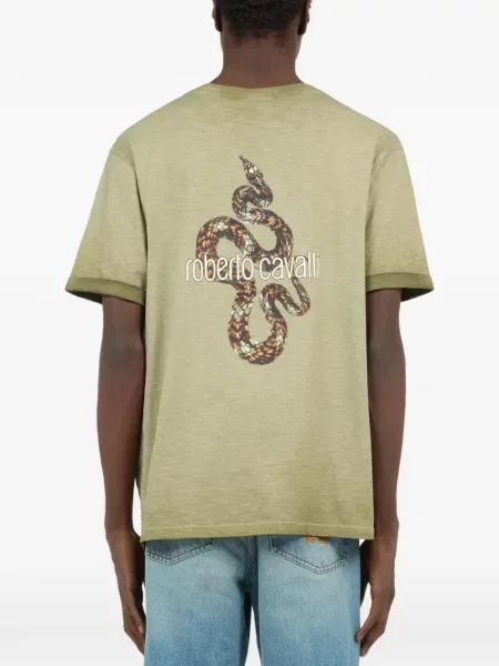 Tricou Roberto Cavalli cu imagine verde