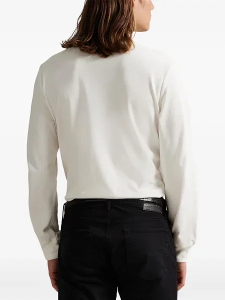 Ριγέ polo Polo Ralph Lauren με κουκούλα με αυτόγραφο λευκό