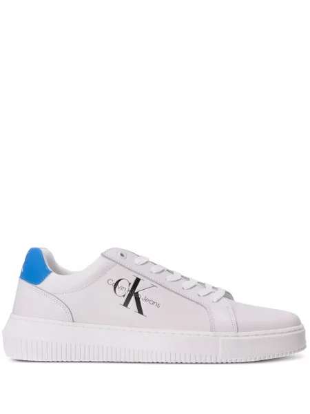 Sneakerși Calvin Klein din piele cu imagine alb
