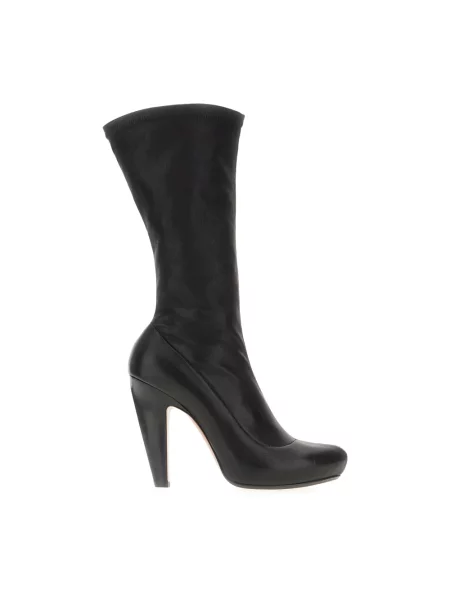 Botki Alexander Mcqueen skórzane na platformie czarne