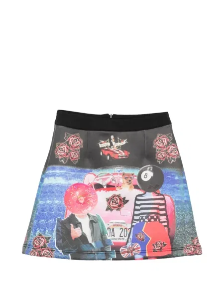 Fustă The Artistylist cu imagine în linie A negru