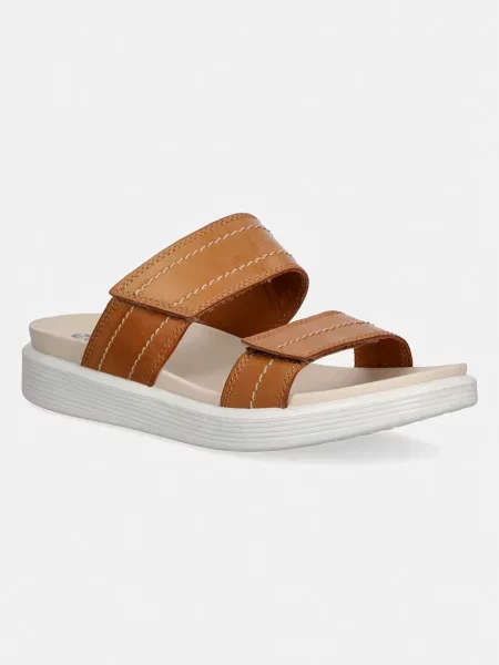 Ecco șlapi de piele Soft Sandal W maro