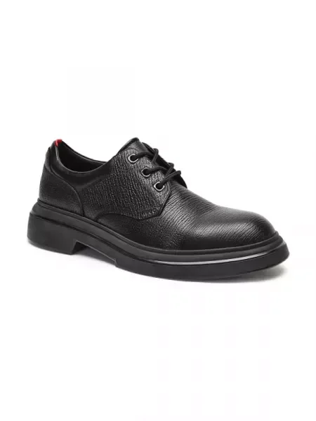 HUGO De piele pantofi derby Rikky negru