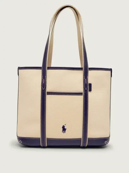 Polo Ralph Lauren Shopper táska krém / sötét barna
