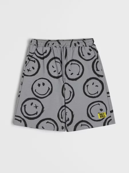 Sinsay Volné šortky SmileyWorld® šedá