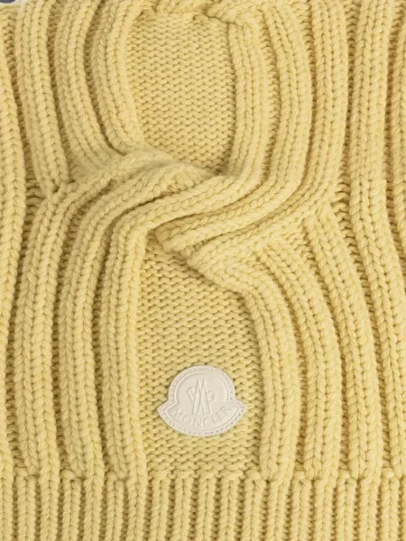 Fular Moncler tricotate cu autograf galben