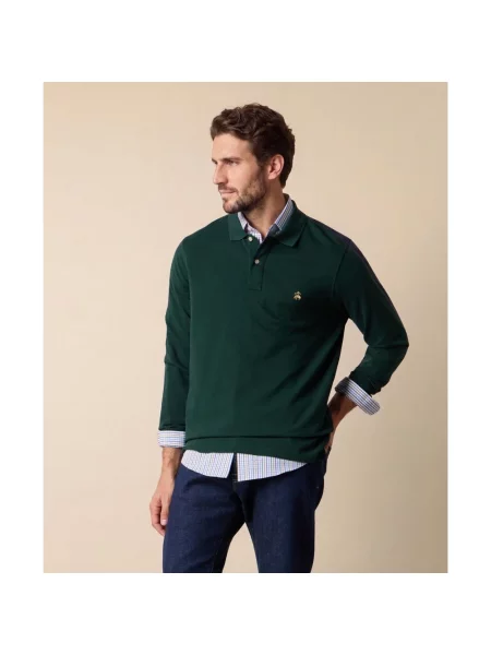 Koszulka polo Brooks Brothers z logo zielona