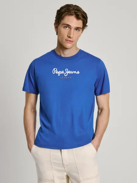 Pepe Jeans Majica Eggo kraljevo / temno oranžna / bela modra