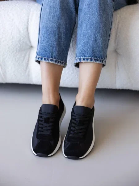 Замшевые повседневные кроссовки 105.store черные