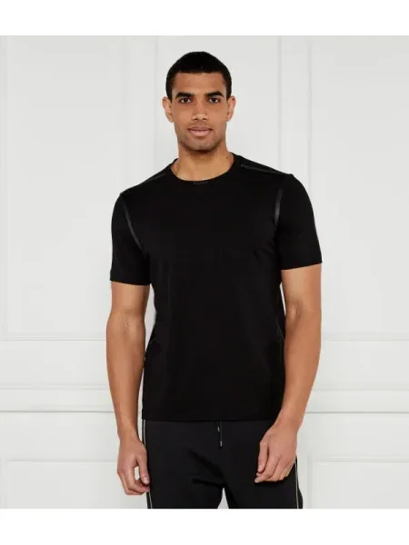 BOSS GREEN Tricou Tee Tape | stretch negru