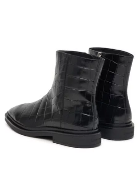 Calvin Klein Bokacsizma Square Ankle Boot Zip Croc Lth fekete