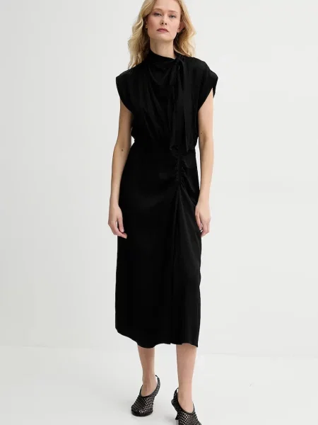 Sessun sukienka midi rozkloszowana czarny