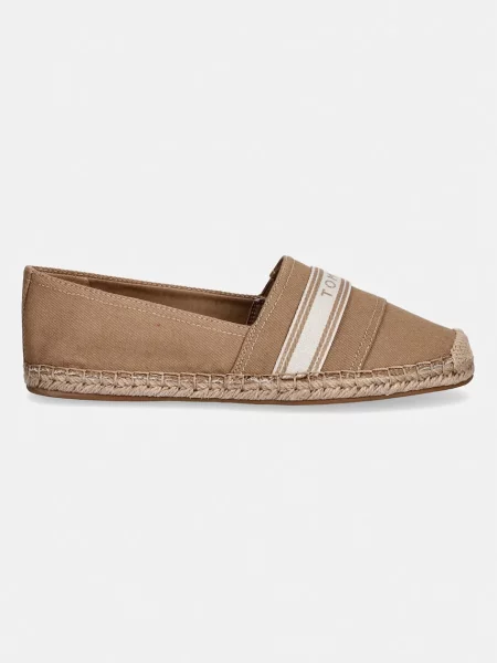 TOMMY HILFIGER Espadrile maro deschis / alb murdar bej