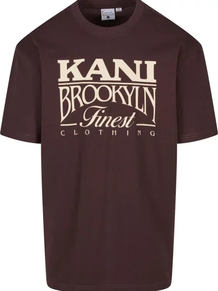 Karl Kani Tricou Finest crem / închis maro