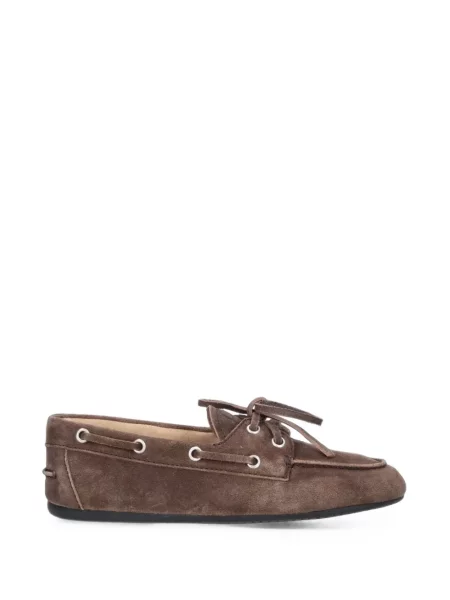 Pantofi loafer Miu Miu din piele de căprioară maro