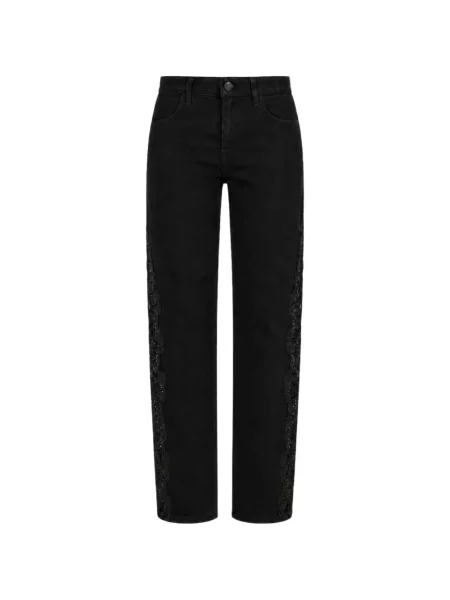 Blugi drepți Ow Collection din dantelă negru
