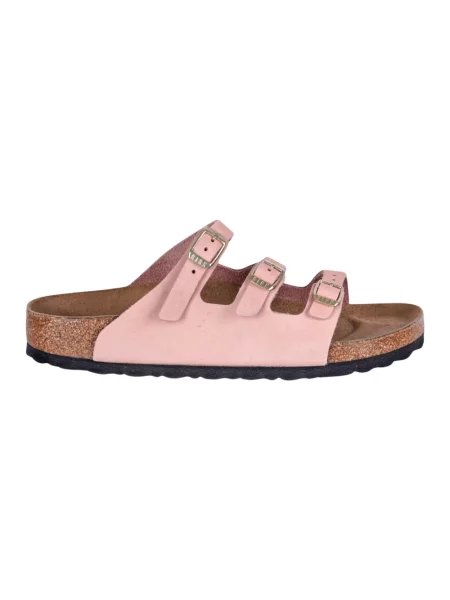Klapki Birkenstock skórzane różowe
