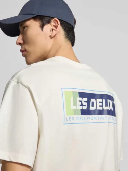 T-shirt z nadrukiem logo model Chase' Les Deux biała