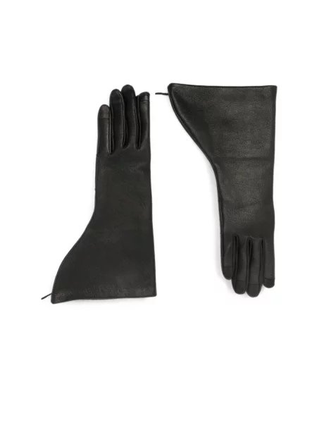 Rękawiczki Rick Owens skórzane dzwony czarne