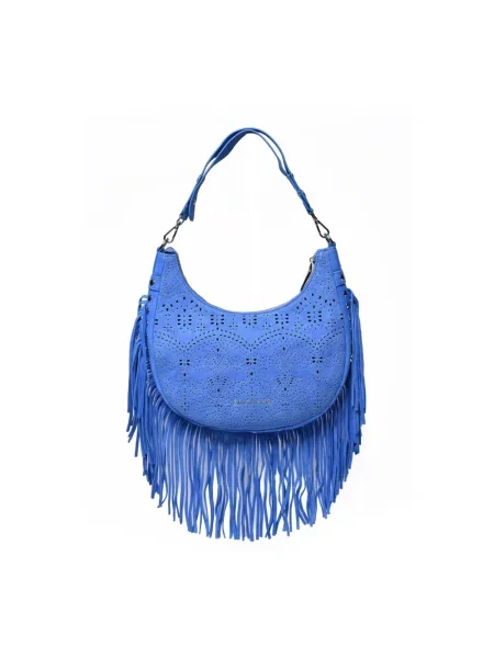 Torebka hobo Ermanno Scervino skórzana niebieska