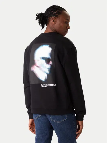 KARL LAGERFELD JEANS Majica DIGITIZED KARL azur / siva naravno bela črna