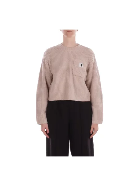 Carhartt WIP sweter z dodatkiem wełny W Mira Sweater ciepły beżowy