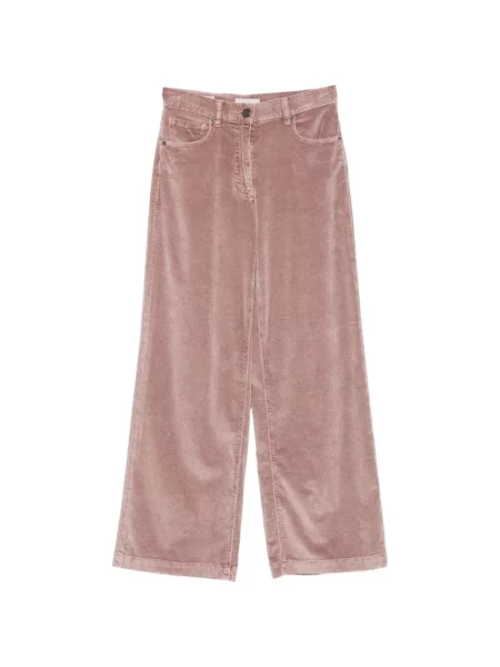 Pantaloni Peserico de catifea cord roz