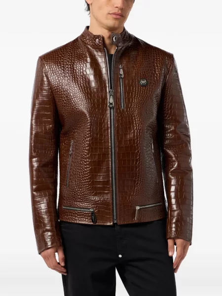 Geanta de piele Philipp Plein maro