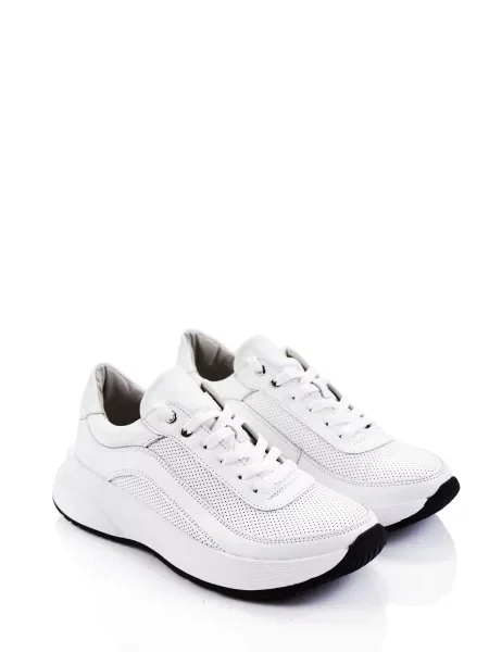 Кожаные кроссовки Derisan белые